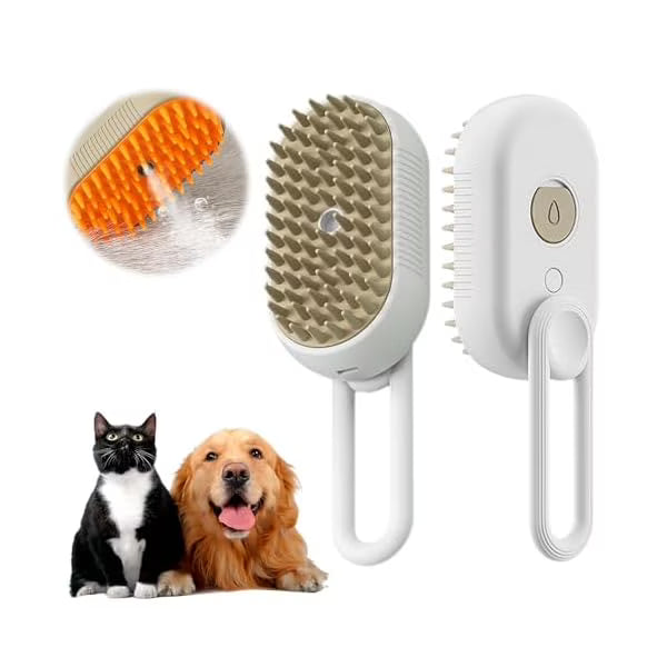 3-in-1 Steam Brush for Dogs and Cats – Anti-Shedding Steam Grooming
