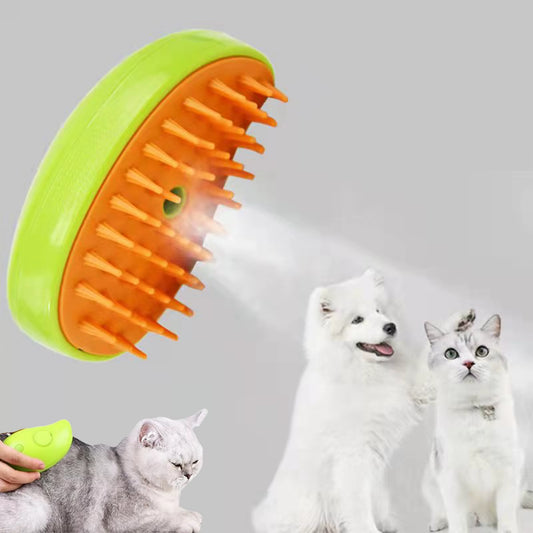 Brosse Vapeur 3 en 1 pour Chien et Chat – Toilettage Vapeur Anti-Poils